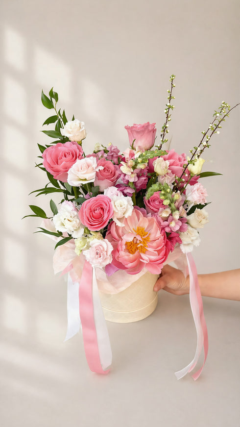 Flowers in a Hat Box